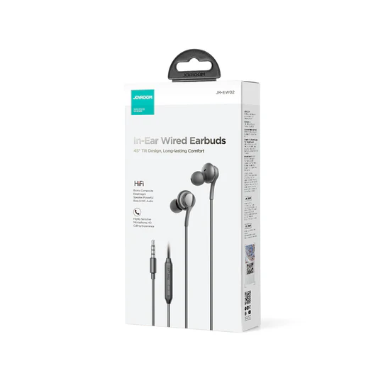 Joyroom JR-EW02 Wired Series In-Ear Wired Earbuds - Black Joyroom JR-EW02 Wired Series In-Ear Wired Earbuds - Black